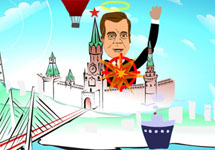 Баннер с обстрелом Кремля. Скриншот сайта www.inetvl.ru 