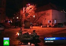 Нападение боевиков на здание ОВД в Дагестане. Кадр НТВ