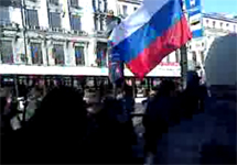 Участники акции 31 марта в Петербурге. Кадр трансляции tv-live-4 c сайта bambuser.com