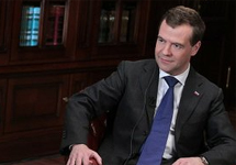 Дмитрий Медведев дает интервью китайскому CCTV. Фото пресс-службы президента