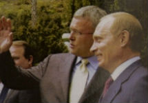 Александр Лебедев и Владимир Путин. Фрагмент предвыборной листовки Лебедева - кандидата на пост мэра Сочи