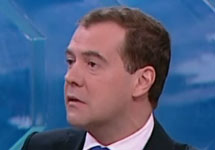 Итоговое интервью Медведева. Кадр Первого канала