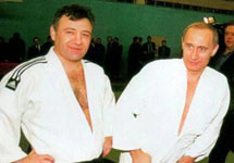 Аркадий Ротенберг и Владимир Путин в спортзале
