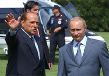Сильвио Берлускони и Владимир Путин. 2003 год. Фото пресс-службы Кремля