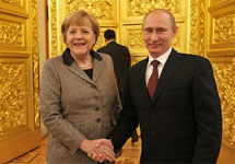 Владимир Путин и Ангела Меркель. Фото пресс-службы Кремля