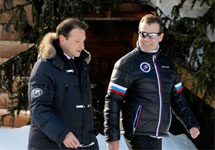 Дмитрий Медведев и журналист Сергей Брилев в Давосе. Фото: правительство.рф