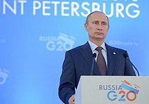 Владимир Путин на итоговой пресс-конференции на саммите G20. Фото пресс-службы президента.