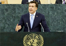 Выступление Михаила Саакашвили в ООН. UN Photo