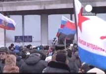 Штурм здания Облгосадминистрации в Донецке. Кадр Euronews