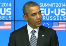 Выступление Барака Обамы в Брюсселе. Кадр CNN
