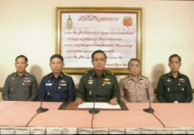 Военные объявляют о перевороте в Таиланде. Кадр телеобращения.
