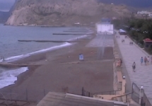 Пляж в Судаке. 4 июня 2014 года. Скриншот веб-камеры