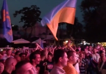 Протест в Одессе против концерта Ани Лорак. Кадр видеозаписи