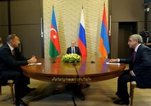Ильхам Алиев, Владимир Путин и Серж Саргсян. Фото: kremlin.ru