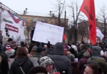 Митинг против отмены выборов в Ярославле. Кадр видеозаписи