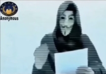 Кадр видеообращения группы Anonymous
