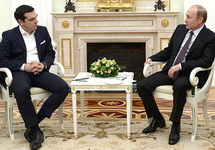 Премьер-министр Греции Алексис Ципрас и Владимир Путин. Фото пресс-службы Кремля