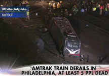 Крушение поезда в США. Кадр Fox News