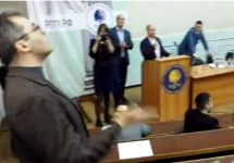 На лекции Николая Старикова в РГГУ. Кадр видеозаписи