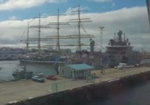Столкновение "Крузенштерна" с исландским судном. Кадр видео с ФБ-страницы Магнуса Стефана Сигурдссона