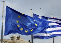 Флаги Евросоюза и Греции