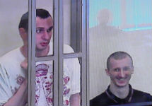 Олег Сенцов и Александр Кольченко в суде. Фото: Грани.Ру