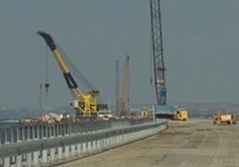 Постройка Керченского моста. Кадр НТВ
