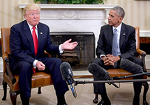 Дональд Трамп и Барак Обама. Фото: usmagazine.com