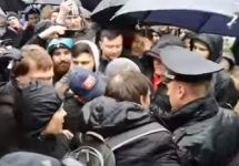Акция протеста в Краснодаре. Кадр видеозаписи Антона Смертина