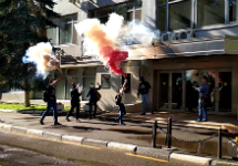 Акция возле офиса Роскомнадзора. Фото: leftblock.ru
