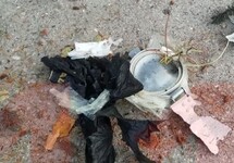 Взорвавшаяся у отдела ФСБ бомба. Фото: телеграм-канал "112"