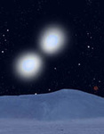 Бинарная звездная система WR 20a. Фантазия художника с сайта cfa-www.harvard.edu
