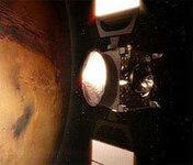 "Марс-Экспресс" над Марсом. Изображение с сайта ESA