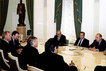 Владимир Путин на встрече с американскими бизнесменами. Фото пресс-службы Кремля