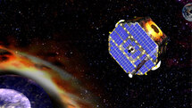 Так художник представляет себе полет IBEX. Изображение: NASA GSFC с сайта www.nasa.gov/mission_pages/ibex/IBEXQandA.html