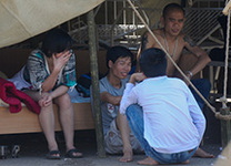 Гольяновский лагерь мигрантов. Фото Ники Максимюк