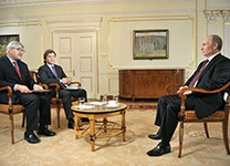Интервью с Путиным. Фото пресс-службы президента