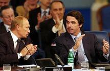 Владимир Путин и Хосе Мариа Азнар на саммите ЕС-Россия в Кремле. Фото AP