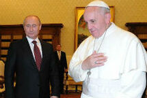 Владимир Путин и папа Франциск. Фото пресс-службы Кремля