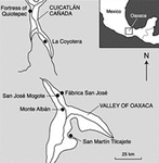 Расположение долины Оахаки в Мексике. Карта с сайта dsc.discovery.com