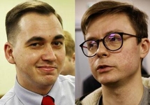 Денис Михайлов (слева) и Богдан Литвин в суде, 05.02.2019. Фото: zona.media