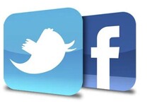 Логотипы Твиттера и Фейсбука