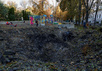 Детская площадка в центре Киева после ракетного удара