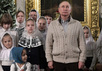 Путин на рождественской службе. Фото пресс-службы Кремля