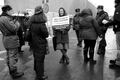Автозаки еще не подъехали, и задержанные, вернее "приглашенные для разбирательства", как выразился лейтенант полиции, концентрируются на углу Никольской и Богоявленского переулка. Фото Александра Сорина.