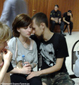 Александра Духанина и Артем в перерыве суда. Фото Дмитрия Борко/Грани.ру