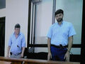 Потерпевшие Александр Бочкарев (слева) и Андрей Козенко дают показания по видеосвязи. Фото: Грани.Ру