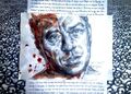 Лена Хейдиз. Портрет Немцова. Карандаш, кровь, бумага.