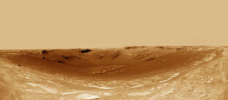 "Внутренности" кратера Индьюренс. Фото NASA/JPL
