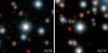 Звезды А0228 и А2111 из шарового скопления NGC 6397. Фото с сайта www.eso.org